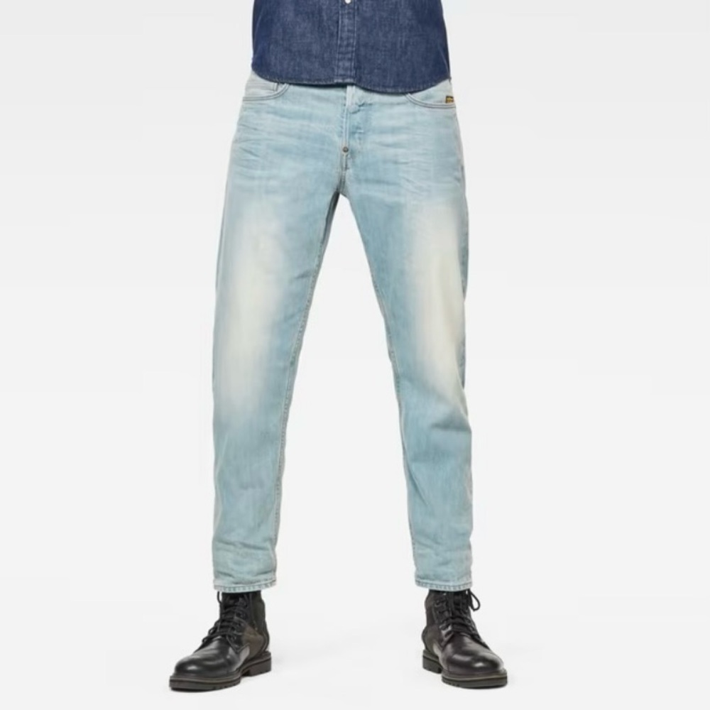 NWOT G-STAR RAW 3911 Alum Relaxed Tapered Denim Jeans in Light Blue, Sz 34 x 34